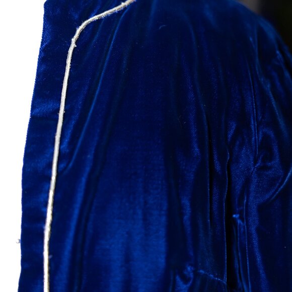 Vintage Handmade Royal Blue Velvet Bolero Jacket (Small) - Picture 3 of 16